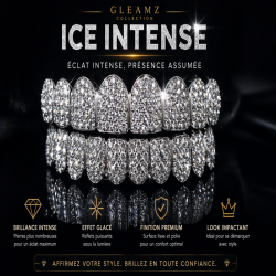 Grillz Ice Classic personnalisé | Argent, Or | Gleamz