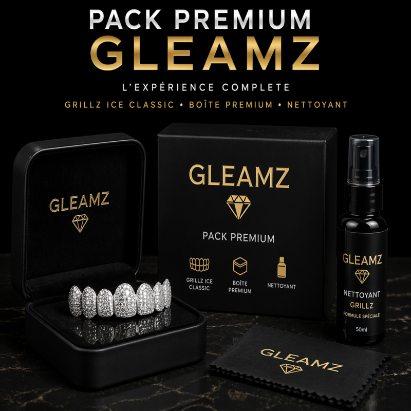 Pack grillz premium Gleamz – bijoux dentaires luxe